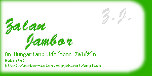 zalan jambor business card